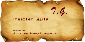 Treszler Gyula névjegykártya
